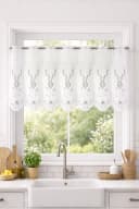 Clever-Kauf-24 Scheibengardine Landhaus Hirschmotiv Transparent Ösen Bild 1