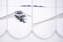 Clever-Kauf-24 Scheibengardine Fischerboot bestickt blau transparent Bild 4