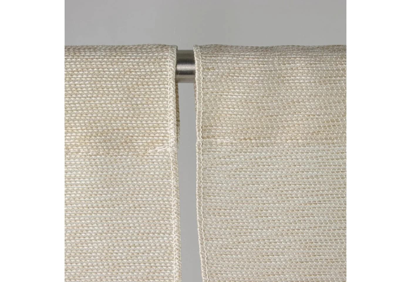 Clever-Kauf-24 Scheibengardine 4-tlg. Beige/Weiß Stangendurchzug
