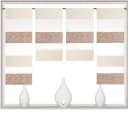 Clever-Kauf-24 Scheibengardine 4-tlg. Beige/Weiß Stangendurchzug Bild 2