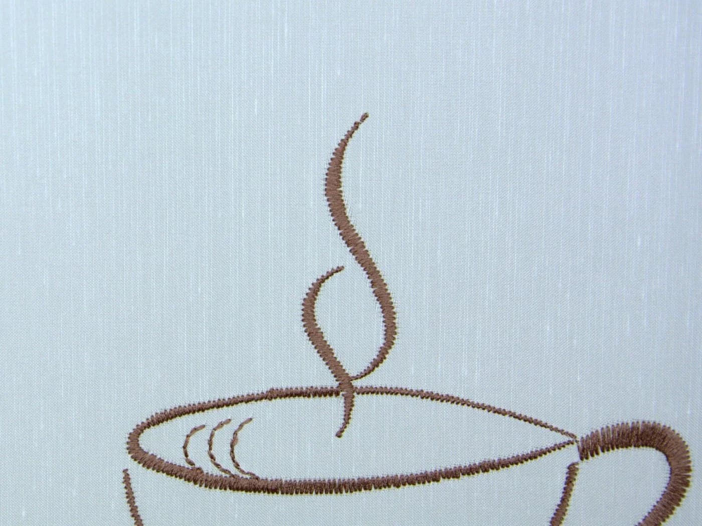 Clever-Kauf-24 Scheibengardine 3er Set Weiß Bestickt Kaffee - Bild 3