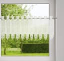 Scheibengardine Bistrogardine Leinenoptik Blätter Makramee 150x30cm Bild 1