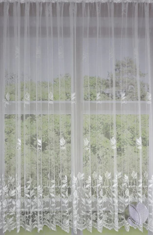 EXPERIENCE Gardine weiß Edel Jacquard transparent Store mit Universalband - Bild 2