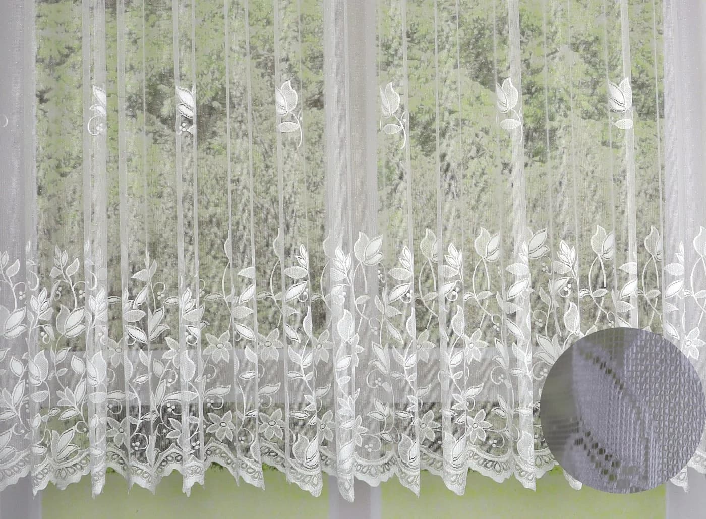 EXPERIENCE Gardine weiß Edel Jacquard transparent Store mit Universalband - Bild 3
