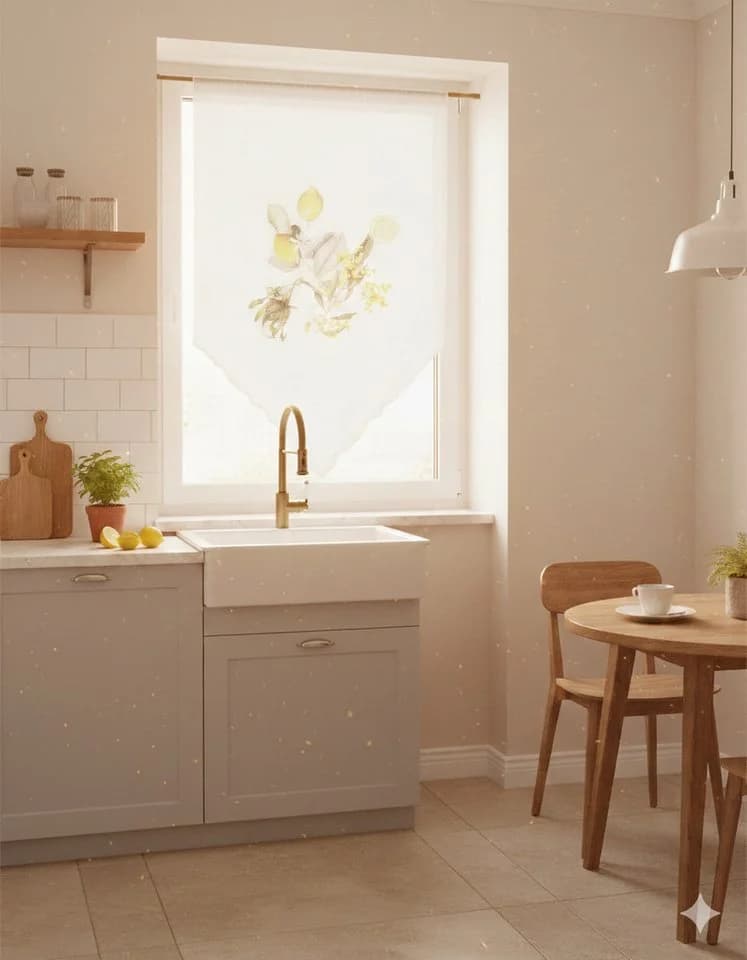 Scheibengardine Mediterran Gelb/Zitrone 60x90 cm