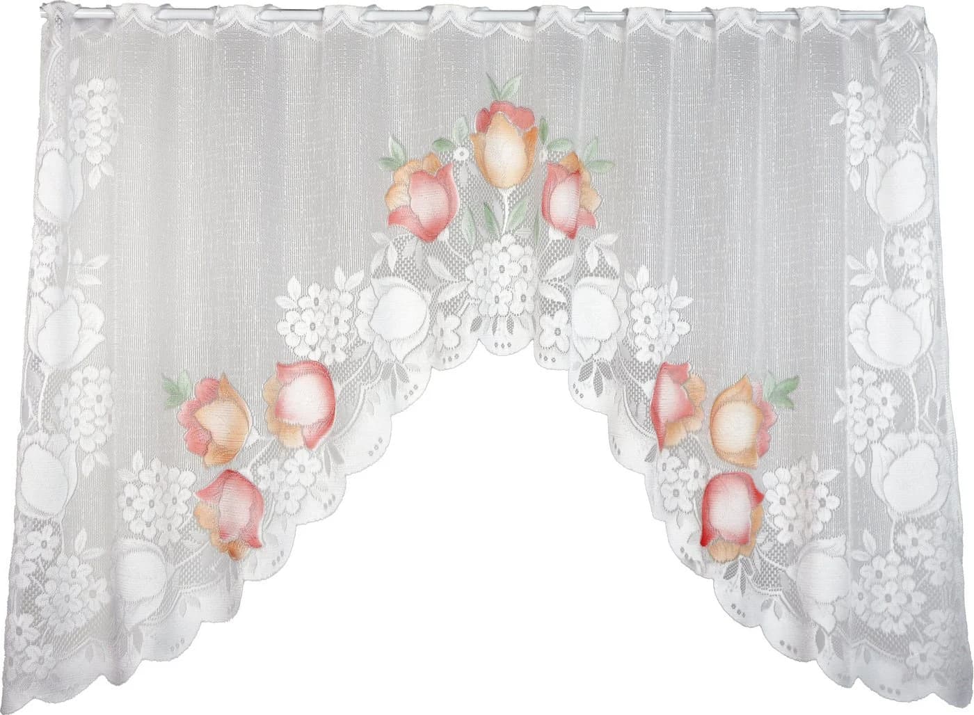 EXPERIENCE Scheibengardine Bistro Blumen Halbtransparent mit Stangendurchzug - Bild 2