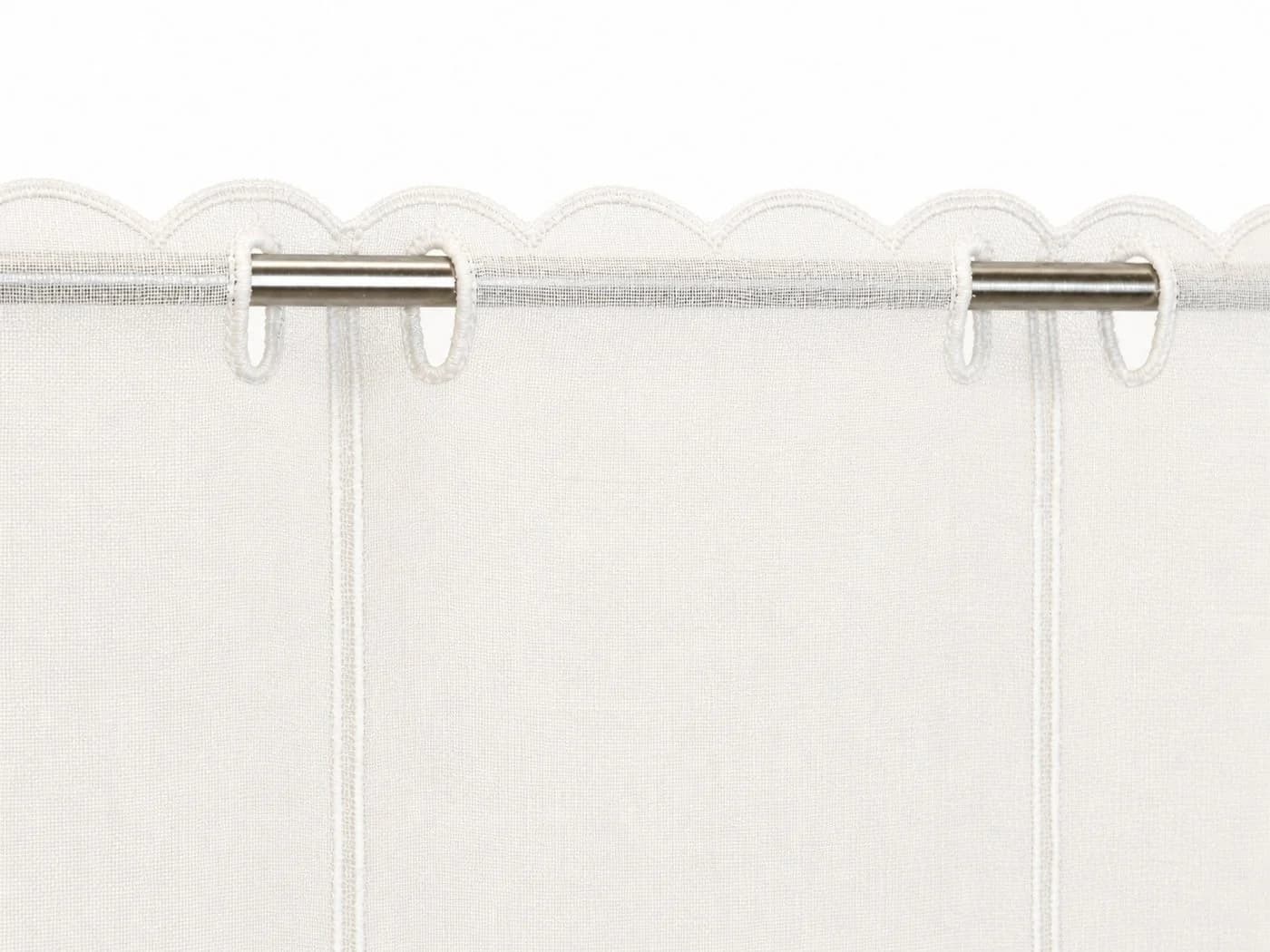 Clever-Kauf-24 Scheibengardine Hirsch Herz Taupe Grau Ösen Bestickt - Bild 5