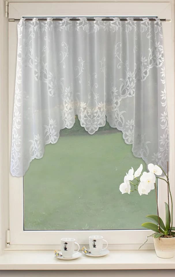 EXPERIENCE Scheibengardine Bistrogardine Jacquard 105x150 cm Weiß