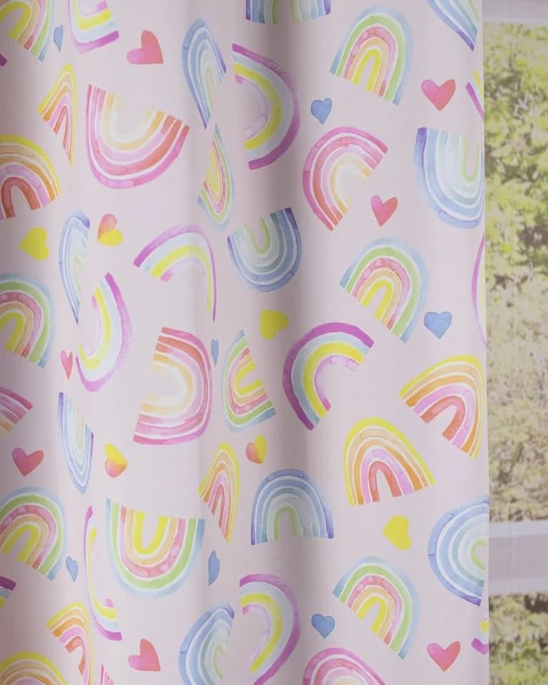 EXPERIENCE Verdunkelungsvorhang Rosa Weiß Regenbogen Motiv - Bild 3