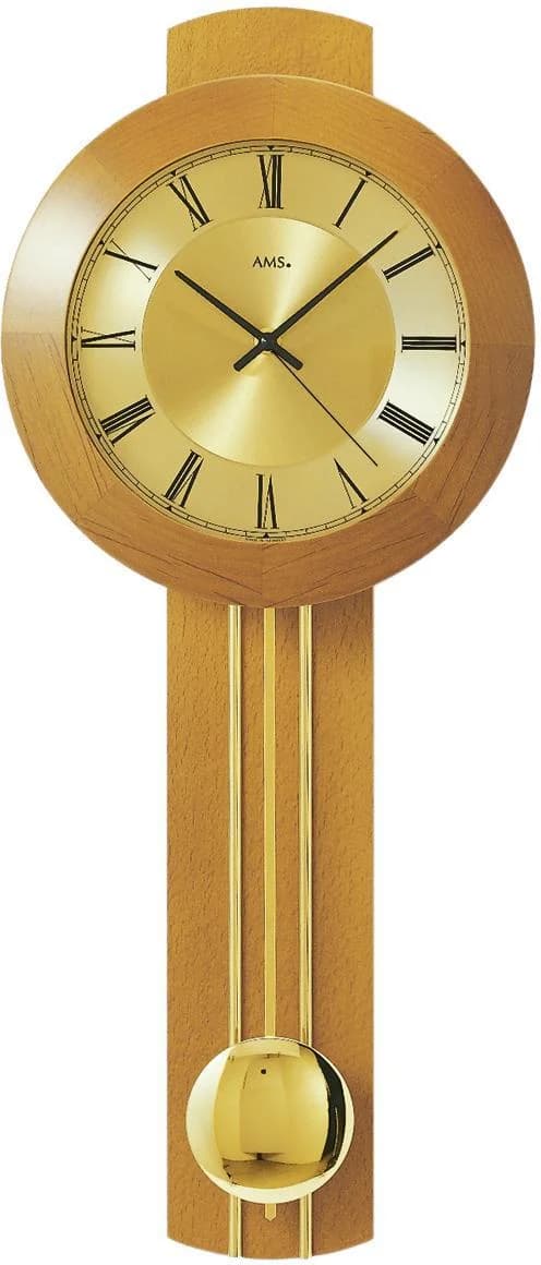 AMS Funk-Pendelwanduhr Kirschbaum Esszimmer