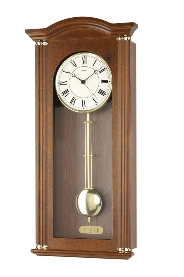 AMS Funk-Pendelwanduhr Regulateur 5014 Nussbaum Westminster