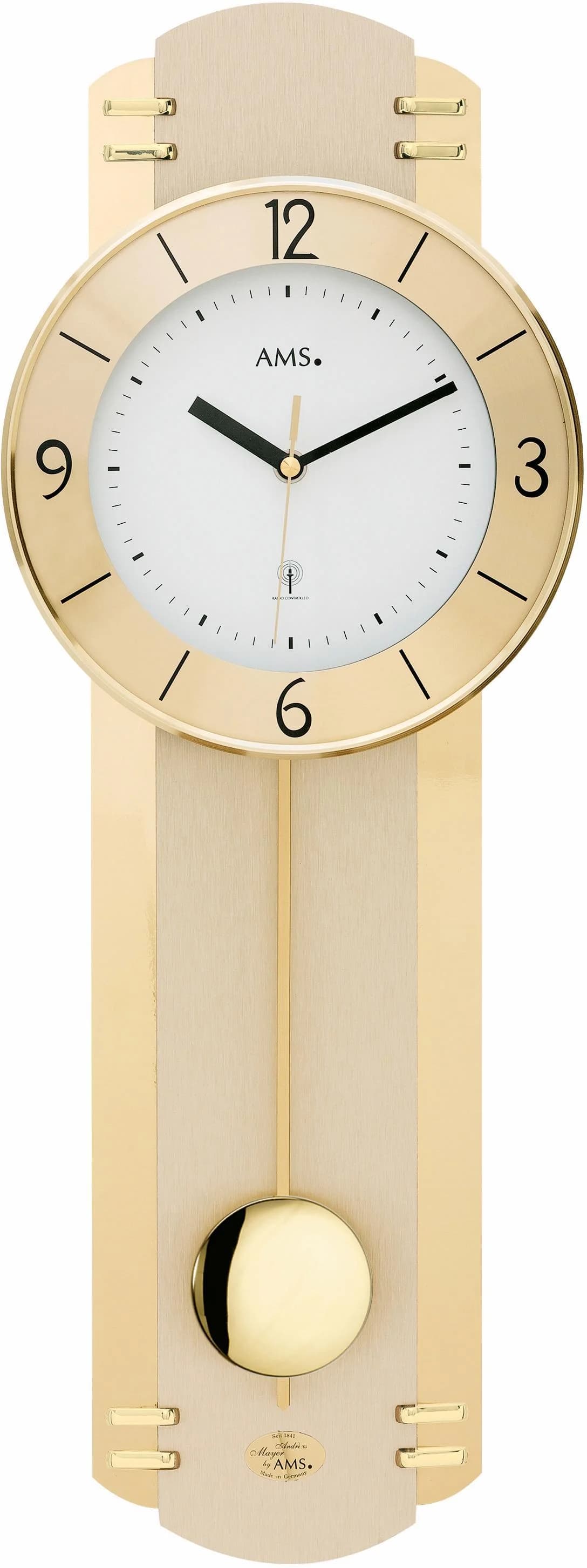 AMS Wanduhr Funkpendeluhr Pendeluhr modern - AMS Modell: 5293