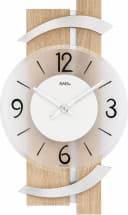 AMS Wanduhr W9546 Braun Sonoma Quarzuhr Holz Glas Bild 2