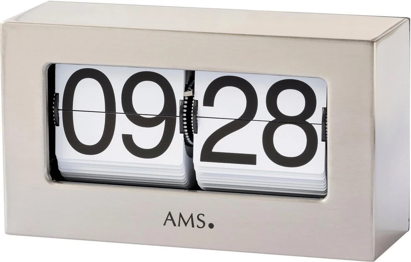AMS Tischuhr T1175 Silber Metall Quarzwerk