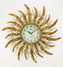 AMS Wanduhr W9639 Gold Altgoldfarben Sonnendesign Quarzuhr Bild 1