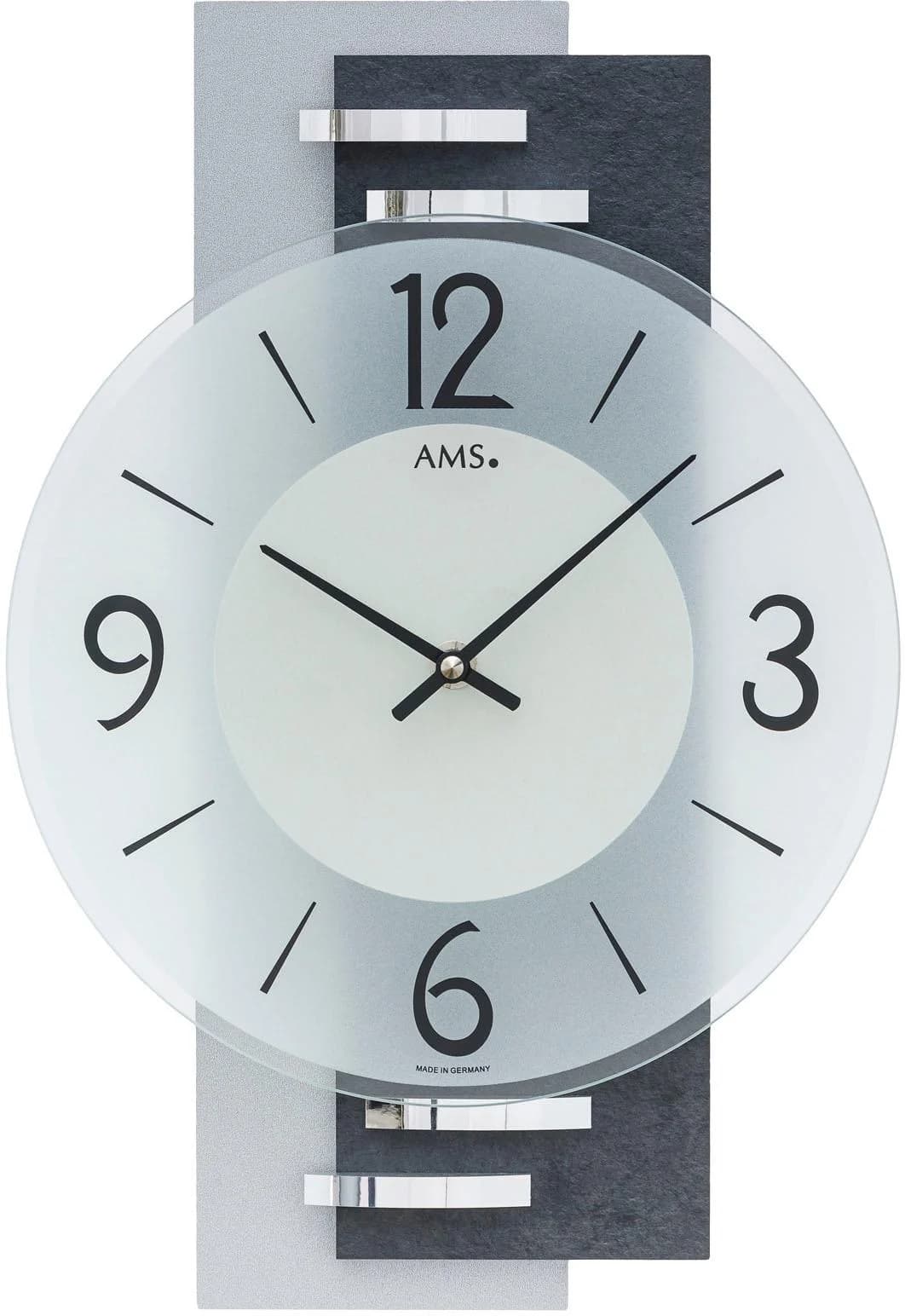 AMS Wanduhr Grau-Schwarz Exklusiv-Modell Made in Germany