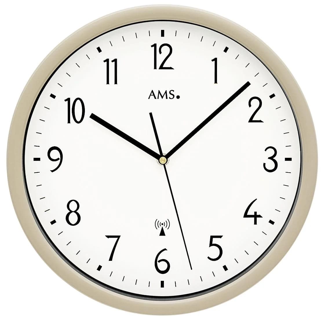 AMS Funkwanduhr Beige Quarz 30cm