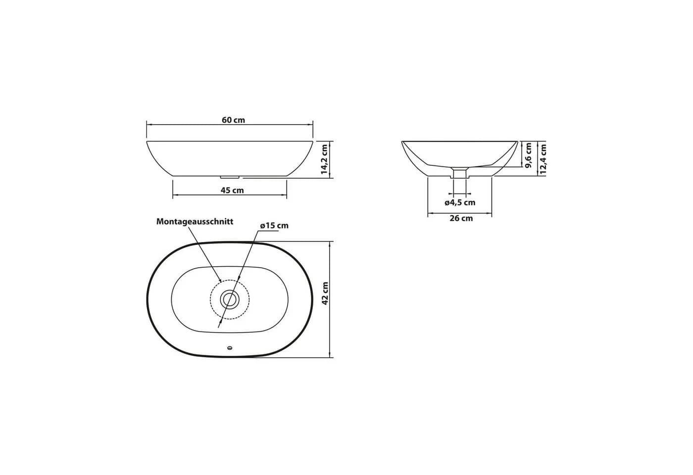 SCHÖNER WOHNEN Aufsatzwaschbecken SATI oval Keramik Weiß - Bild 5