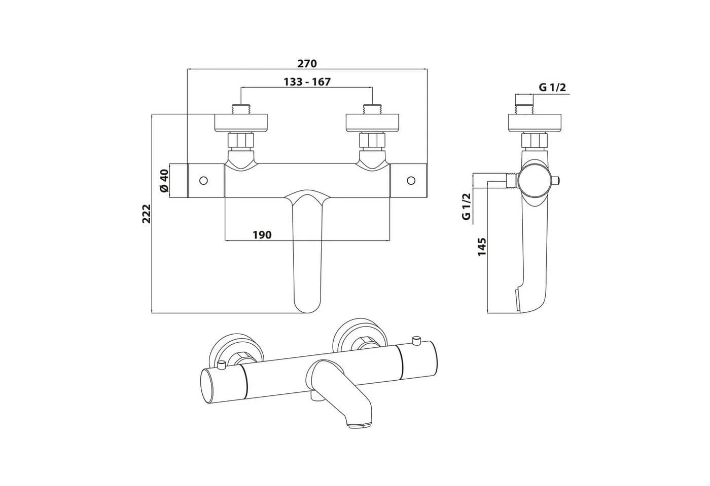 SCHÖNER WOHNEN-Kollektion Wannenthermostat DICU Industrial Verbrühschutz