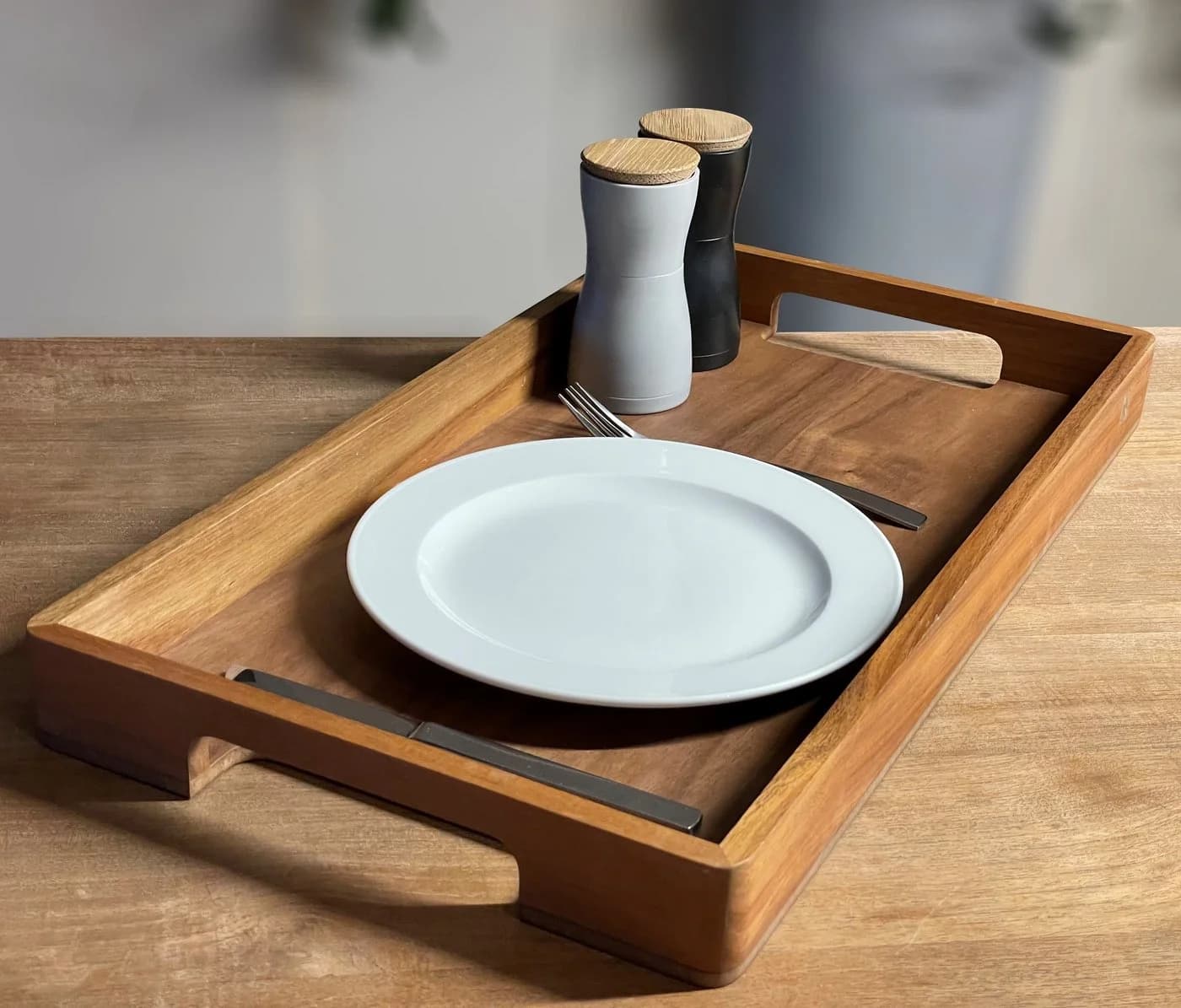 AdHoc Serviertablett Serve Smart Akazien- Walnussholz Braun - Bild 4