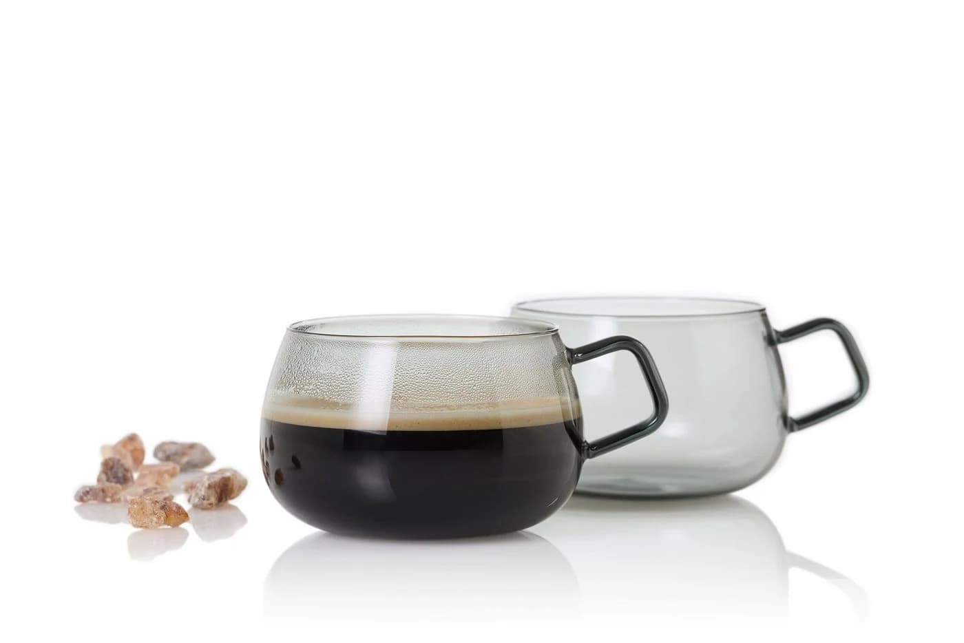 AdHoc Tasse Set Yuna 2-tlg. Borosilikatglas Rauchgrau