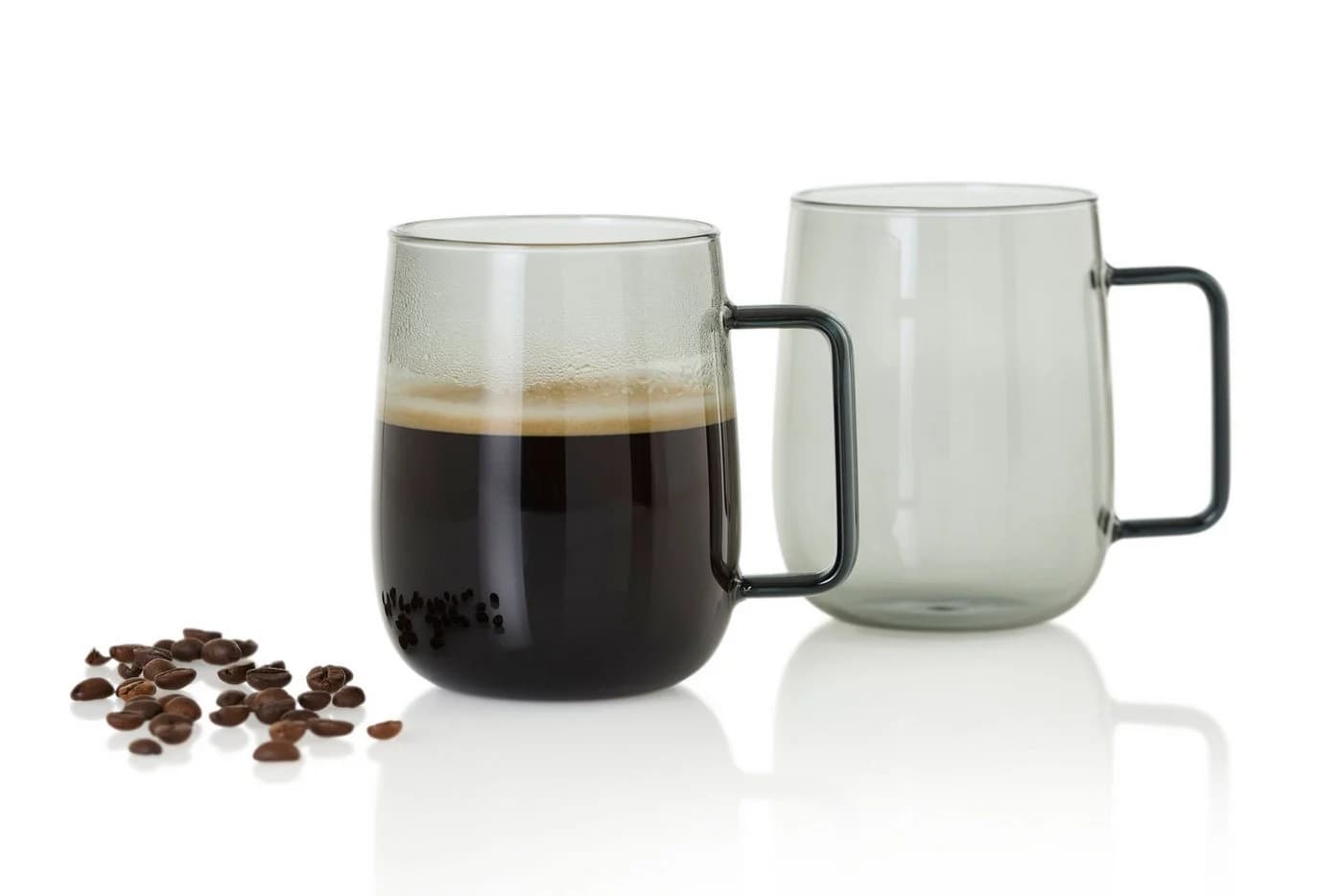 AdHoc Becher Set Yuna 2-tlg. Borosilikatglas Rauchgrau