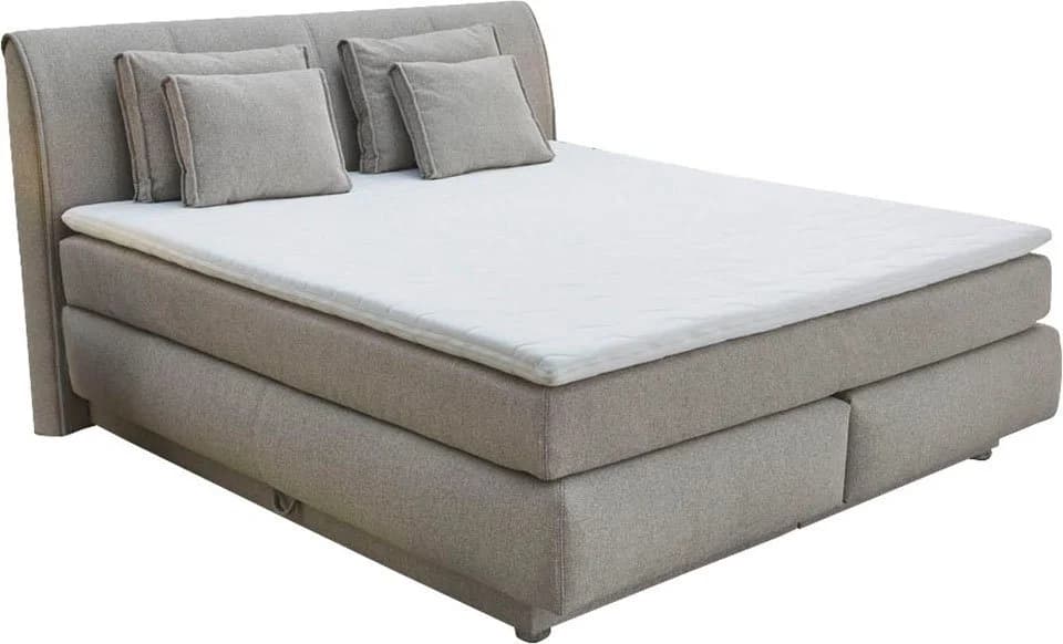 Jockenhöfer Gruppe Boxspringbett "Carla" mit Bettkasten Beige/Grau