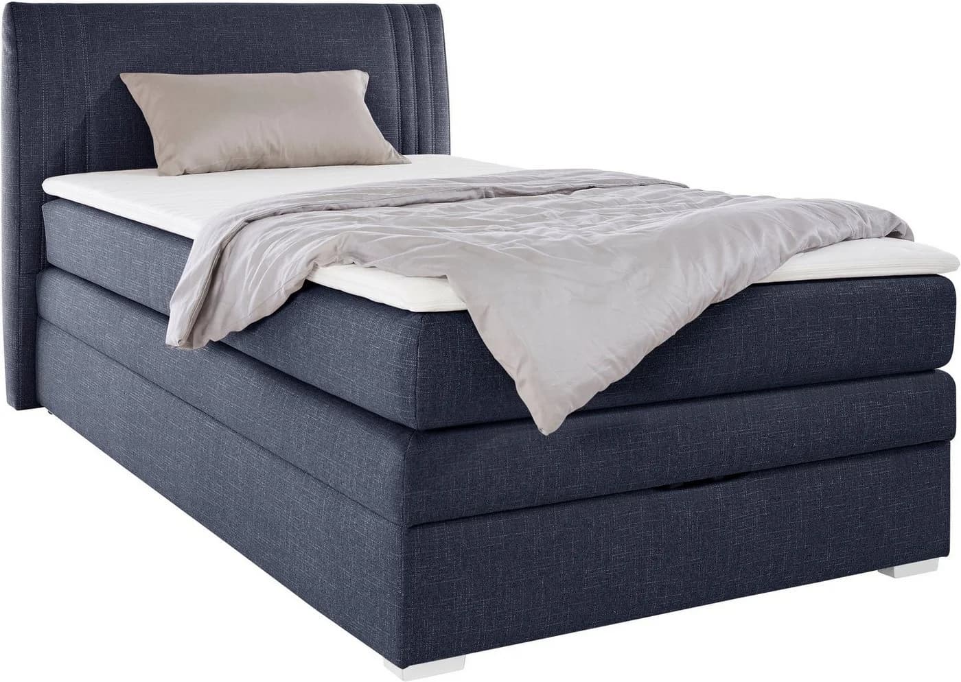 Jockenhöfer Boxspringbett Amira mit Bettkasten Dunkelblau