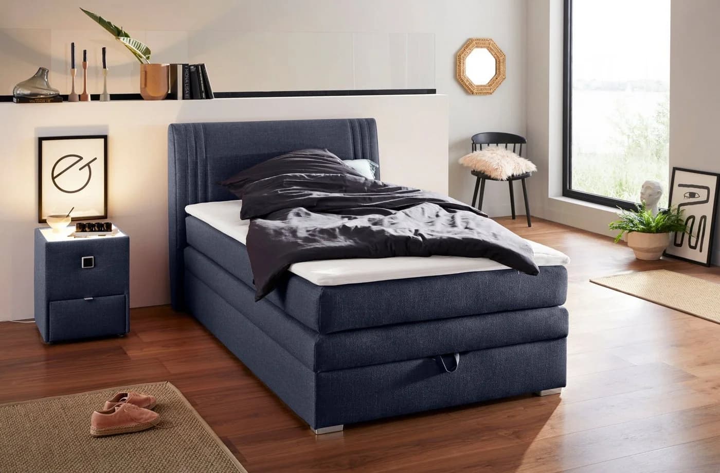 Jockenhöfer Boxspringbett Amira mit Bettkasten Dunkelblau - Bild 2