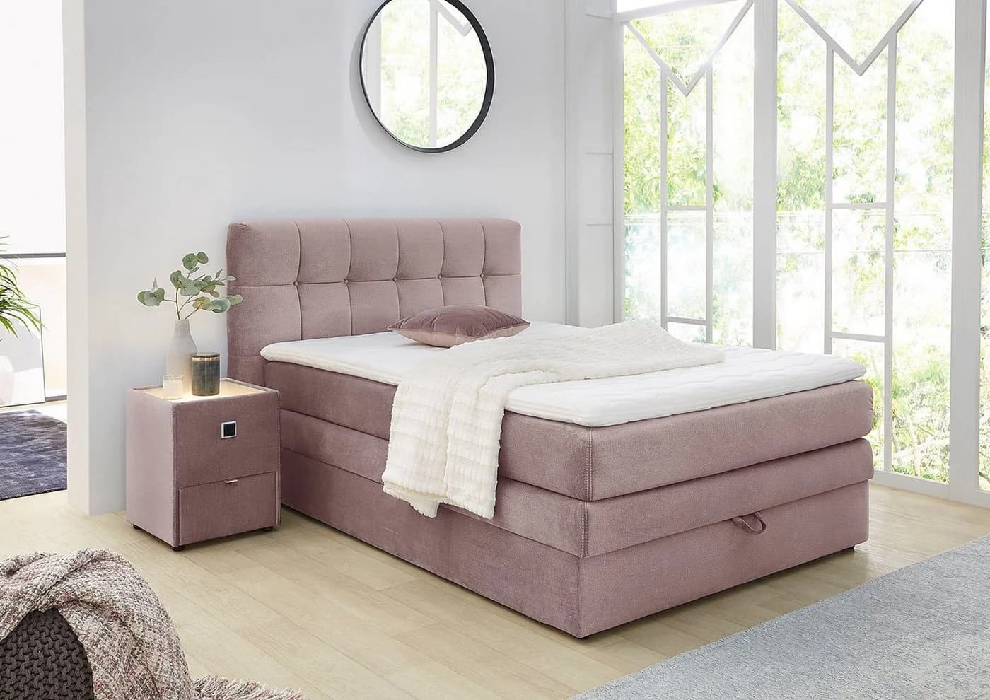 Jockenhöfer Gruppe Boxspringbett Amy Rosa mit Bettkasten - Bild 2