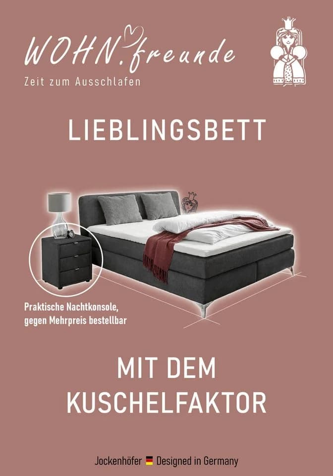 Jockenhöfer Gruppe Boxspringbett Elfie hellgrau mit Topper - Bild 3
