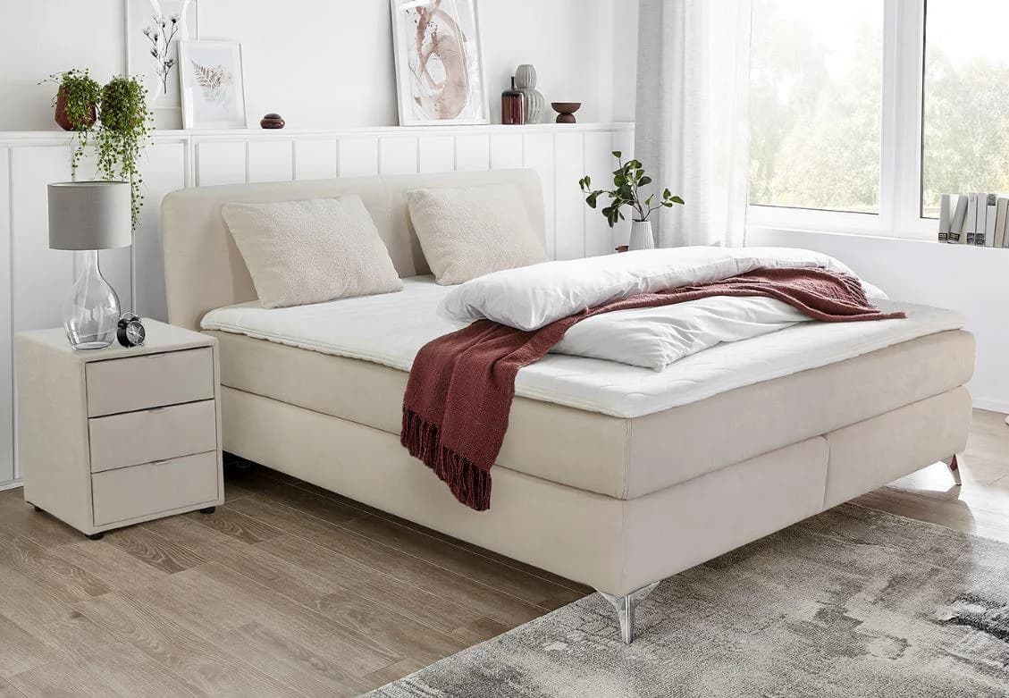 Jockenhöfer Boxspringbett Elfie Beige inkl. Topper