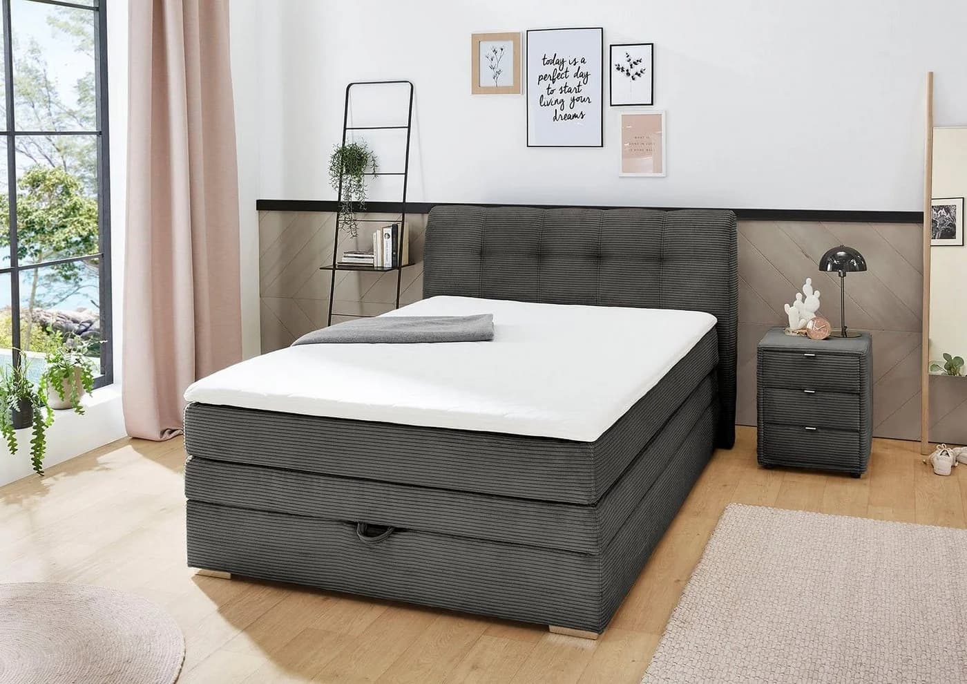 Jockenhöfer Boxspringbett Amelie Grau mit Bettkasten - Bild 2