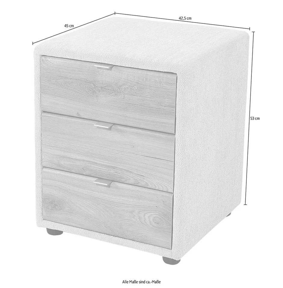 Jockenhöfer Gruppe Nachtkonsole Lia Beige 3 Schubladen Modern - Bild 4