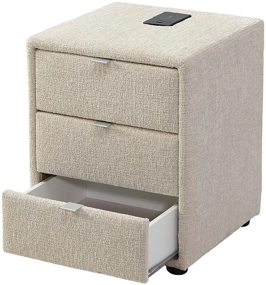 Nachtkonsole JOCKENHÖFER GRUPPE Lissy mit 3 Schubladen Beige