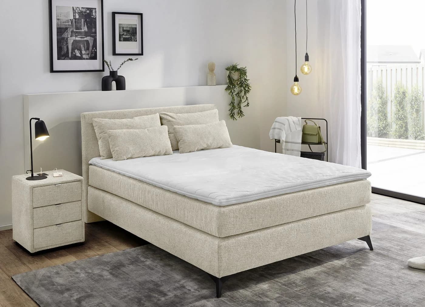 Boxspringbett Paulina Beige mit Topper und Kissen Jockenhöfer - Bild 2
