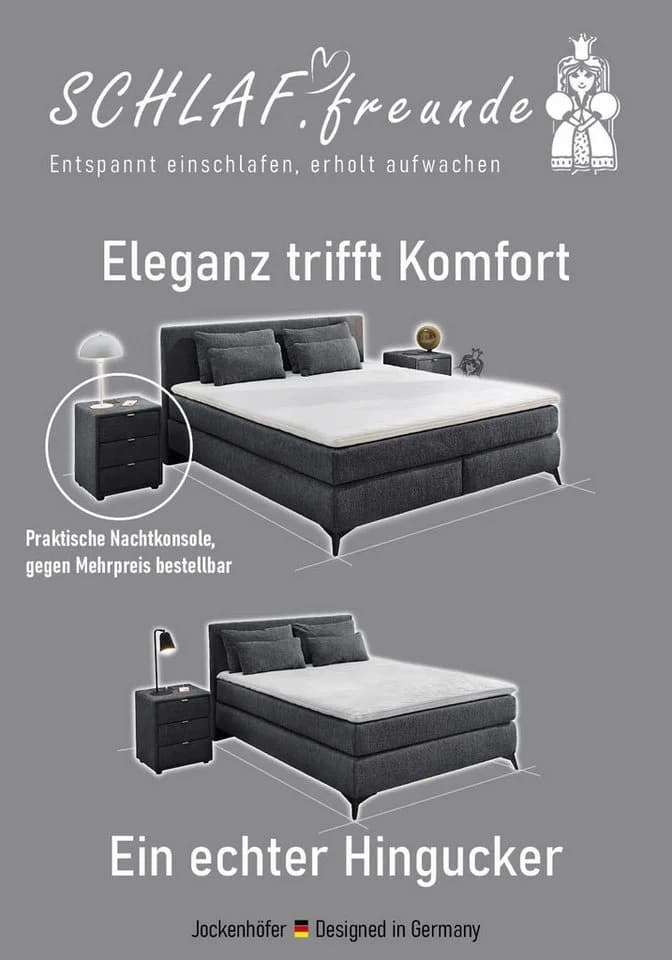 Boxspringbett Paulina Beige mit Topper und Kissen Jockenhöfer - Bild 3