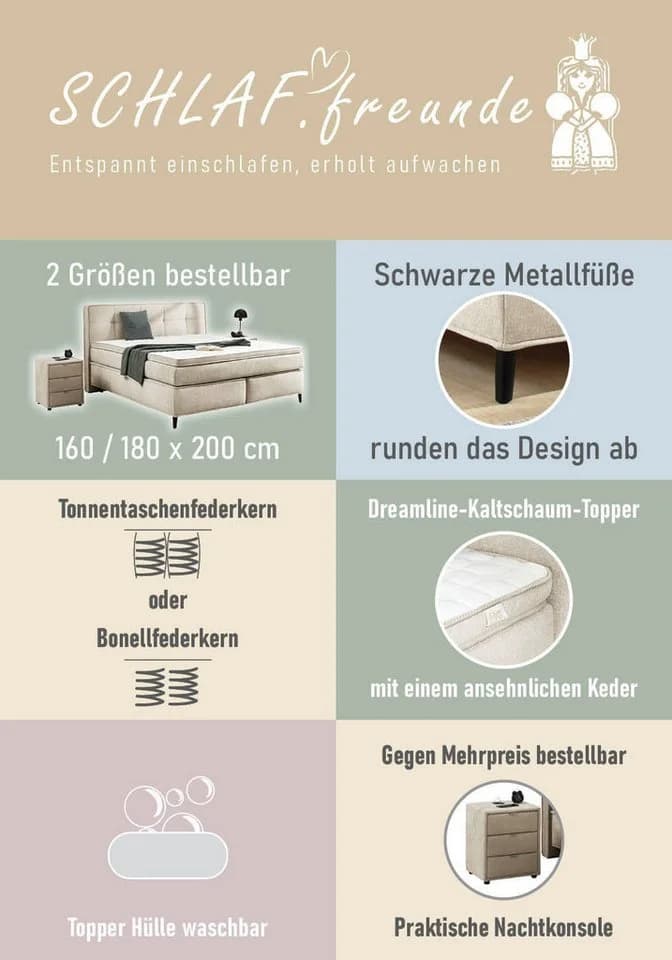 Boxspringbett in grau - Bild 4