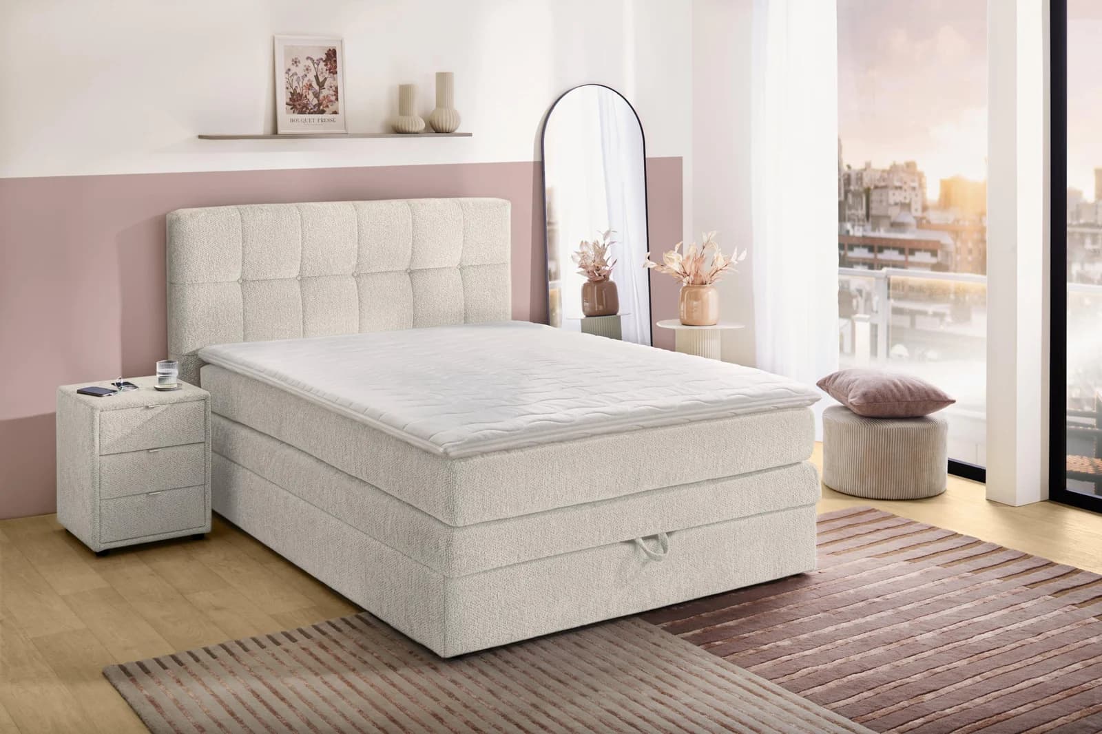 Jockenhöfer Boxspringbett Amy mit Bettkasten und Topper