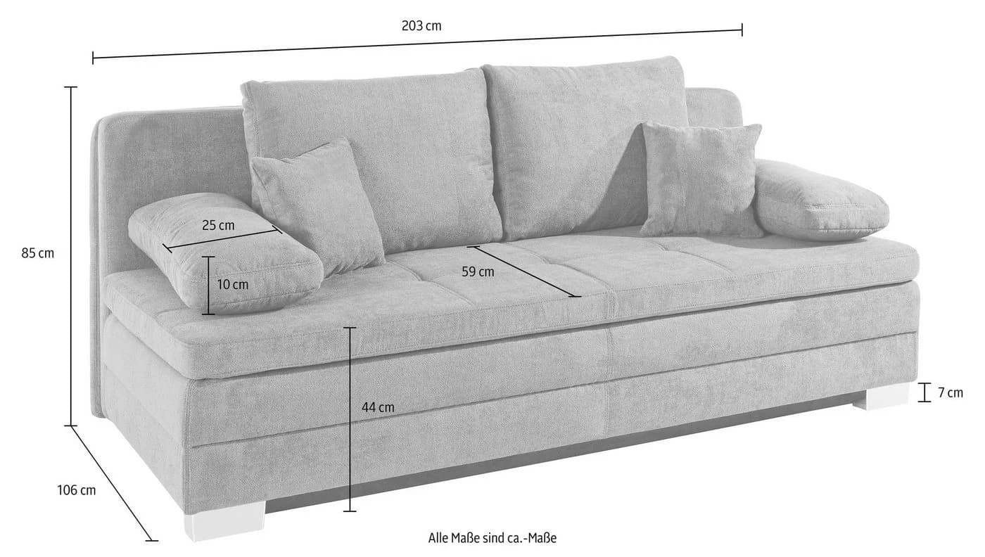 Jockenhöfer Schlafsofa Lindau Dunkelgrau mit Bettkasten - Bild 3
