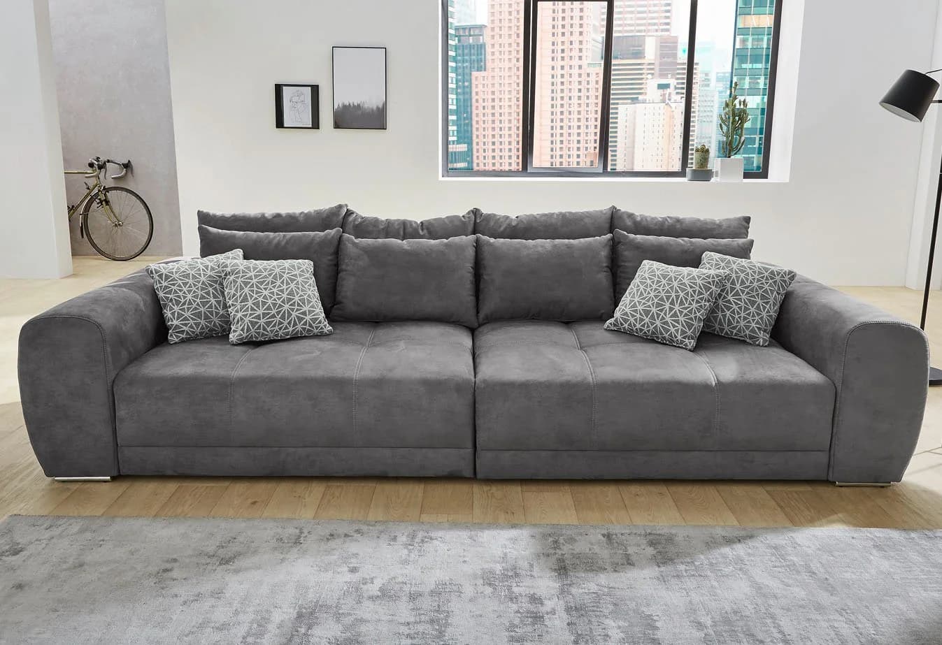 Jockenhöfer Gruppe Big-Sofa Moldau XXL Dunkelgrau mit Federkern - Bild 2