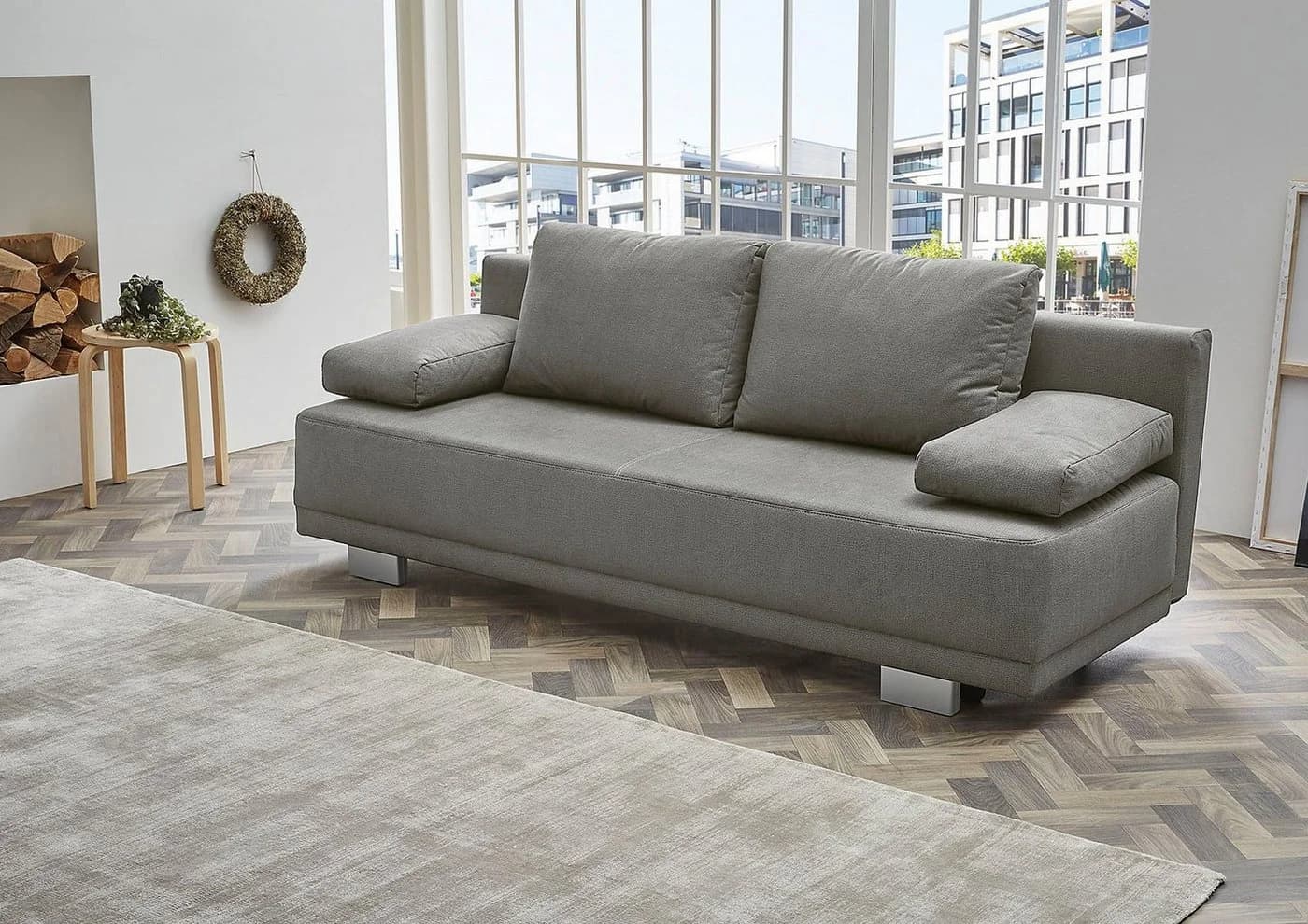 Jockenhöfer Gruppe Schlafsofa Luzio Grau mit Bettfunktion - Bild 2