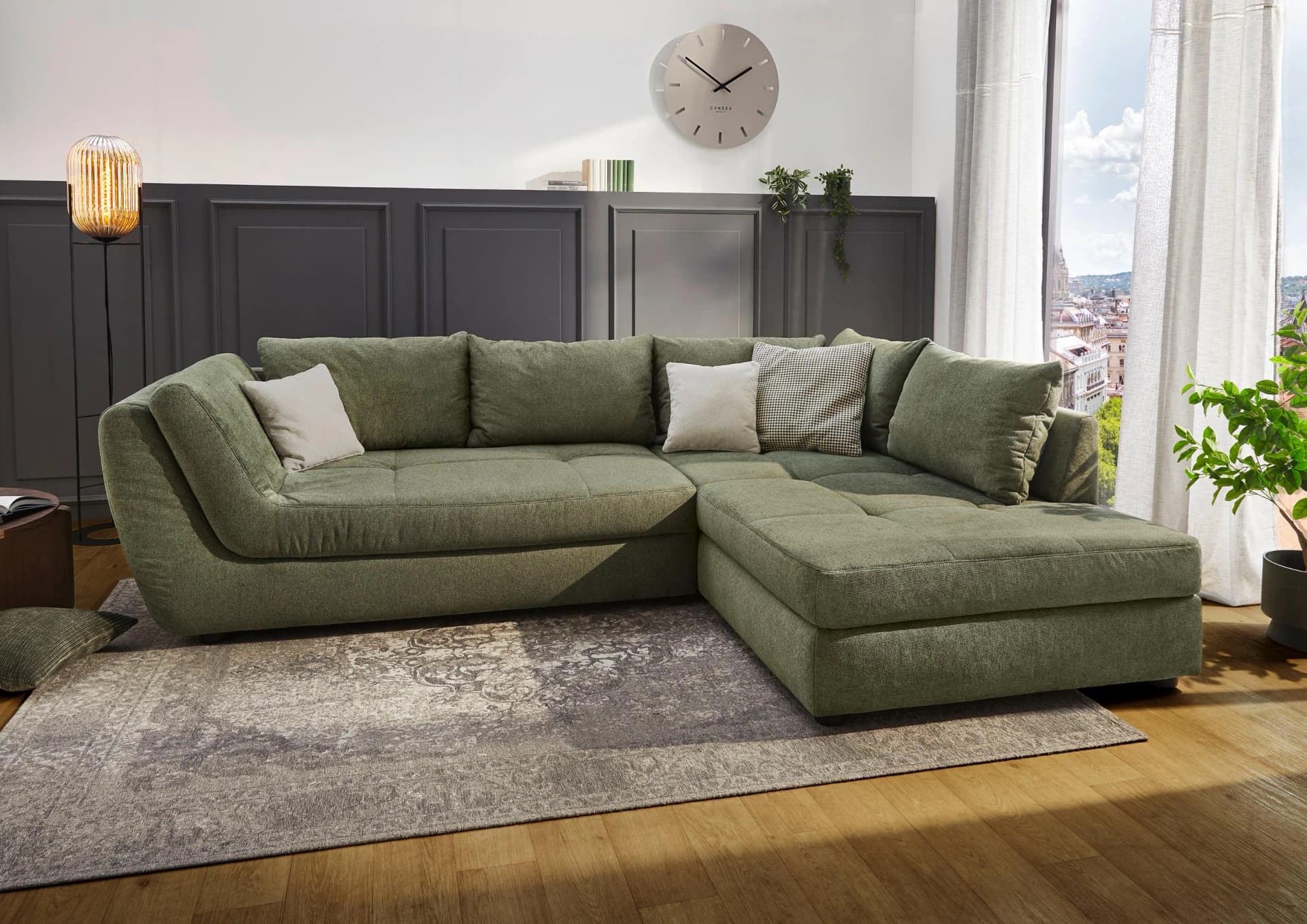 Ecksofa Rascasse Jockenhöfer Grün XXL-Breite 322 cm