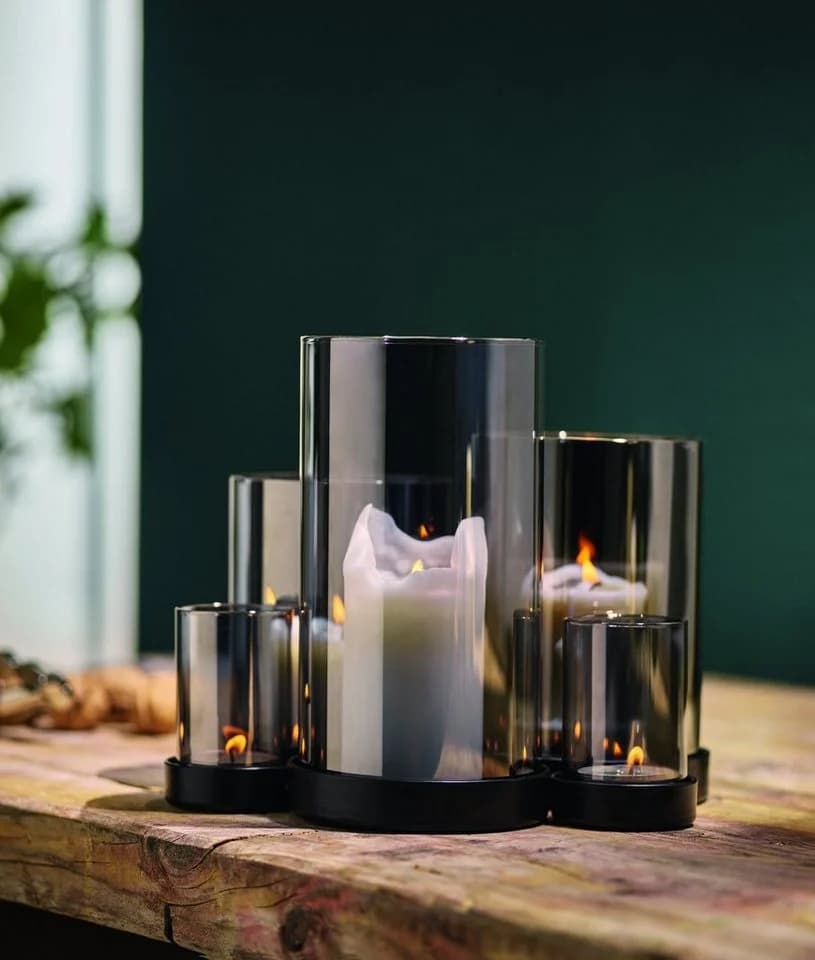 Philippi Design Windlicht Lichtermeer - Teelichthalter Glas Stahl Schwarz - Bild 2