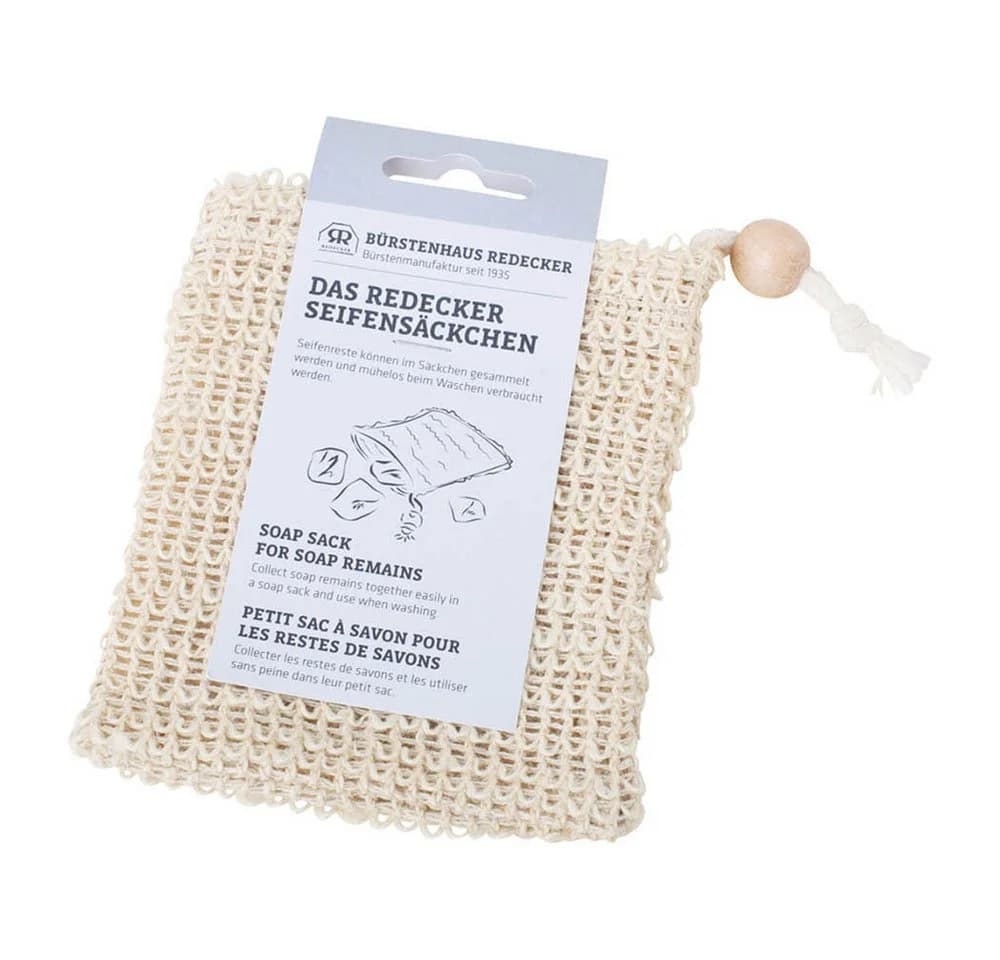 Bürstenhaus Redecker Seifensäckchen Beige/Weiß Sisal