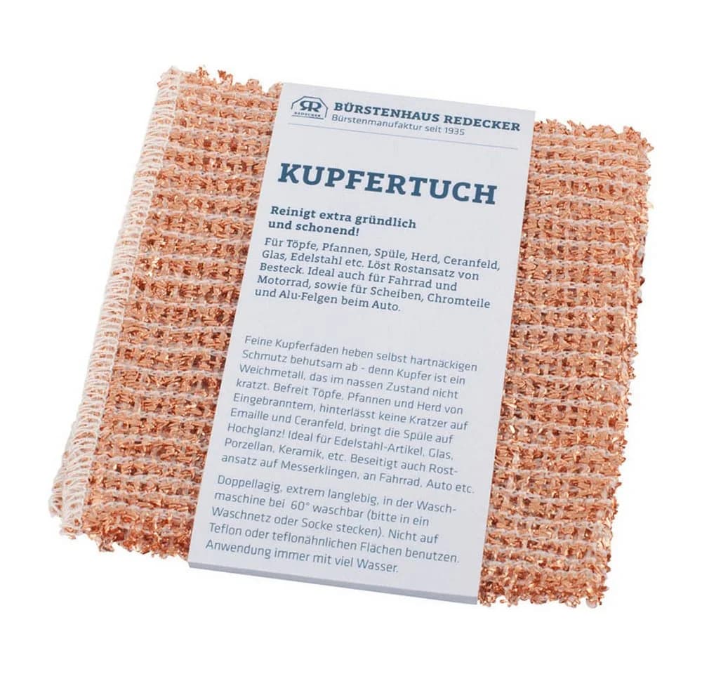 Bürstenhaus Redecker Topflappen 2er Set Kupfer Topfreiniger 15x15cm