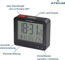 Atrium Funkwecker A760 Schwarz mit Schlummerfunktion und Temperaturanzeige Bild 1