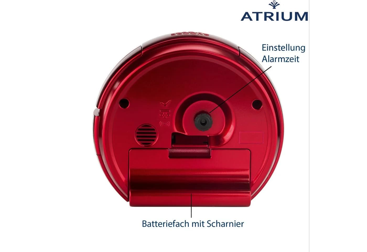 Atrium Quarzwecker A240 Rot Metallic Snooze Licht - Bild 5