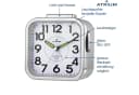 Atrium Quarzwecker A530-19 Silber Schleichende Sekunde Snooze Bild 3
