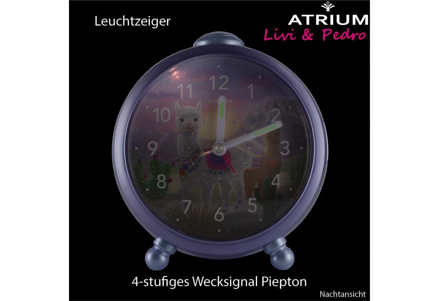Atrium Kinderwecker Einhorn Analog Quarzwerk Rosa/Violett - Bild 5
